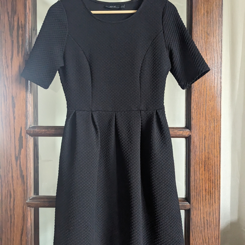 a new day Black Textured Midi Fit-and-Flare Dress